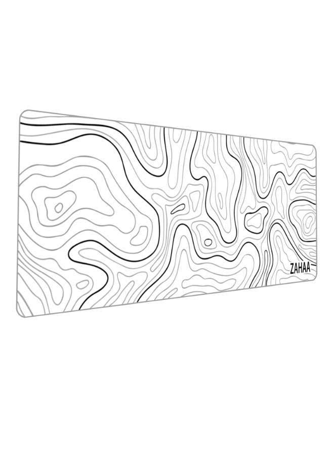 زها لوحة ماوس ألعاب كبيرة ، حواف مخيطة، سطح قماش ناعم، قاعدة مطاطية غير قابلة للانزلاق، ماوس باد مقاومة للماء بسمك 3 مم - أبيض - Image 1